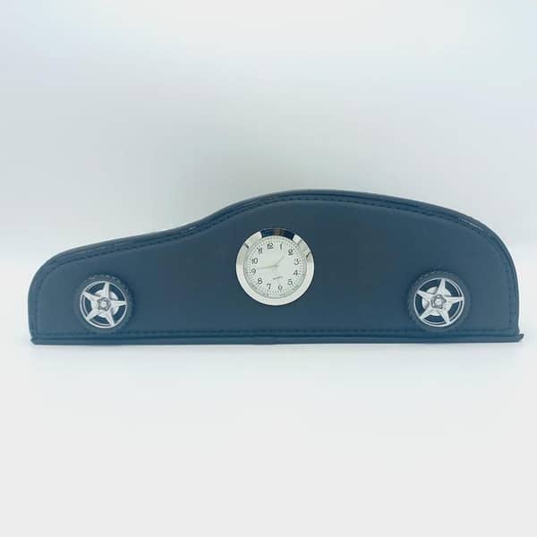 Black Universal Car-Shaped Tissue Box with Clock