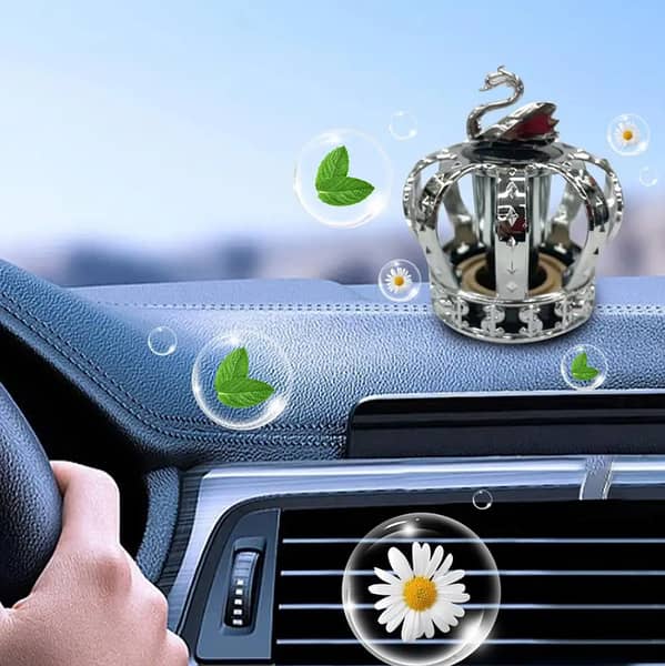Solar Crown Mini Car Air Freshener and Fragrance Diffuser with Natural Scent Oil