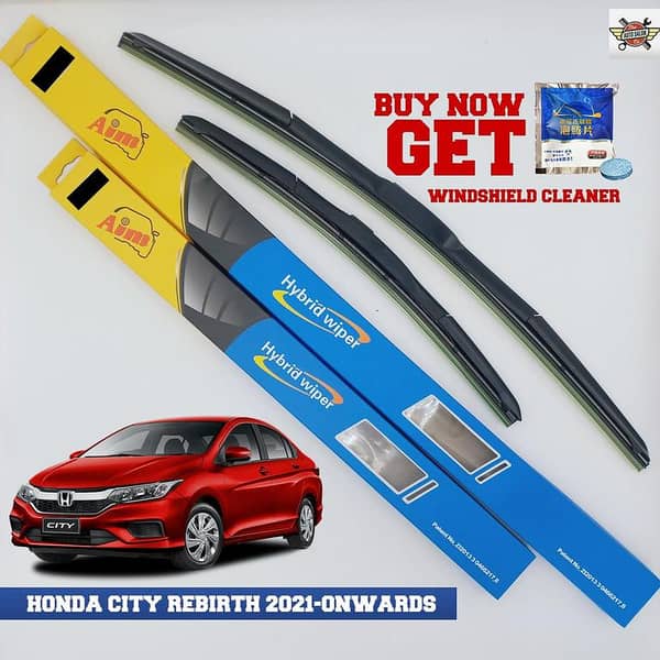Aim Honda City 2021-Onwards WindScreen Hybrid Wipers - Set of 2
