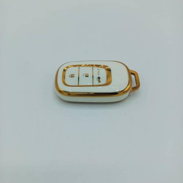 2022 Honda Civic TPU Remote Key Cover in White-Gold - 3 Buttons