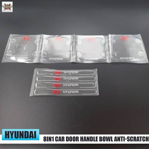 Hyundai Transparent Anti-Scratch Door Handle Bowl Protector Stickers - 8 Pieces