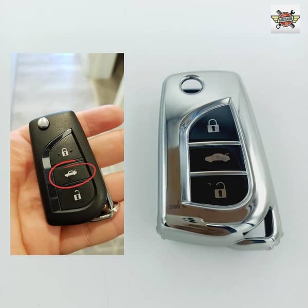 TPU Remote Key Cover for Honda Corolla Grandy - Silver and Black