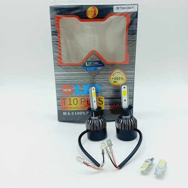 H1 T10 Plus LED Headlight Bulbs with 2-Sided Chip and Complimentary Parking Bulbs