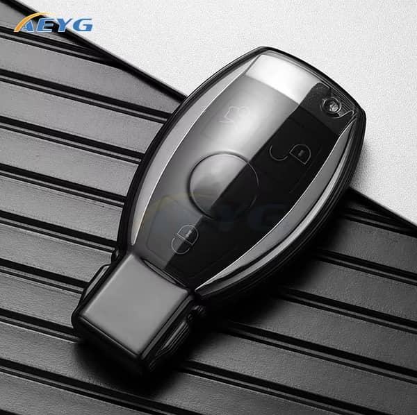 Mercedes Benz Transparent Smoke TPU Key Cover for Smart Keys