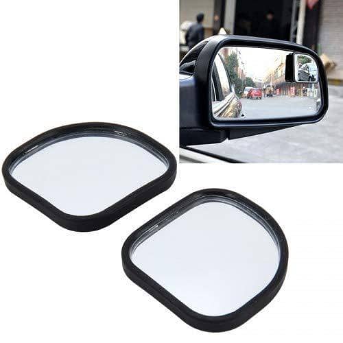 2-Piece Plastic Adjustable 360-Degree Wide Angle Auxiliary Rear View Mirror for Cars