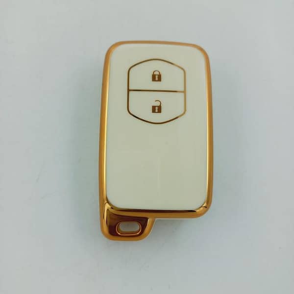 Toyota Aqua TPU Key Cover in White Gold