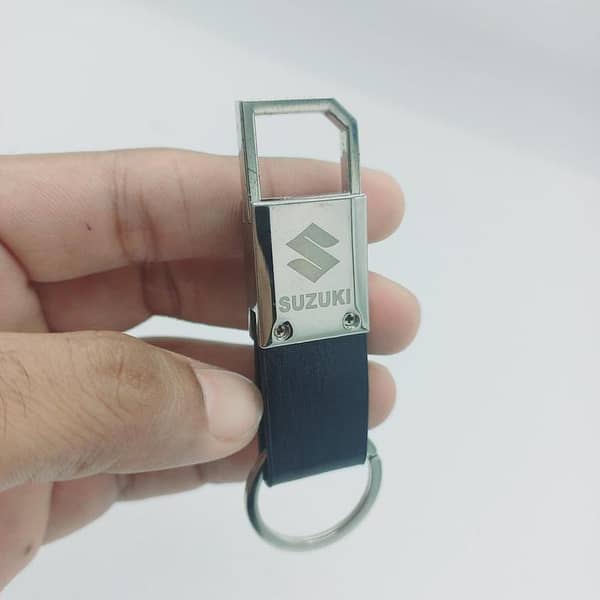 Leather Keychain with Suzuki Logo