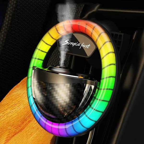 Universal Car Aroma Diffuser and Air Freshener with Sound-Activated Lamp and Essential Oil Accessories
