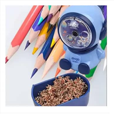 Crackles Astronaut Manual Rotary Pencil Sharpener - Table Sharpener with Adjustable Gear for School and Kids' Gifts