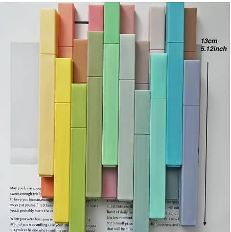 FUNFULL Pastel Chisel Tip Highlighters - Waterproof, No Bleed Ink, Assorted Colors for Art and School Use