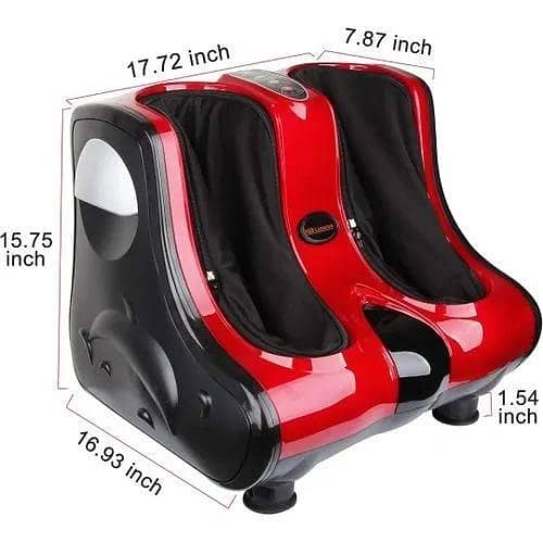 Silver and Maroon Foot and Calf Massager - Multi-Functional Leg Massager