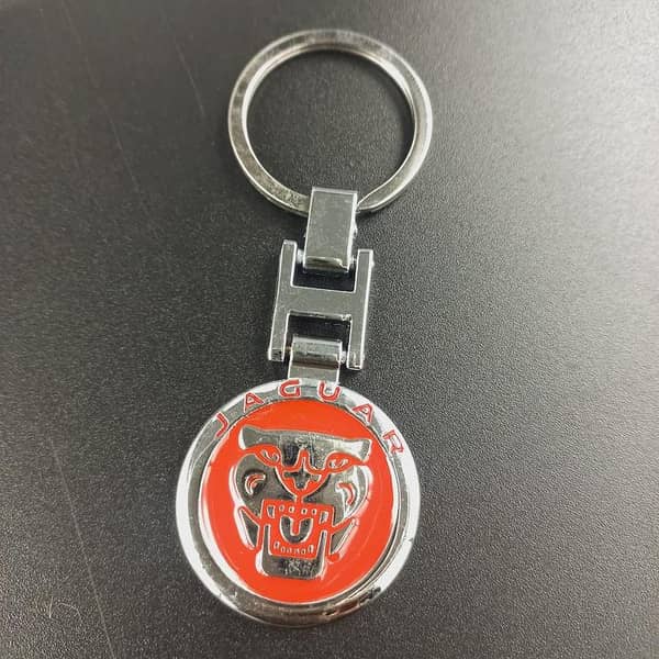 Red 3D Metal Keychain Featuring the JAGUAR Logo