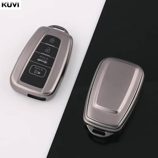 TPU Key Cover for Toyota Cross 4-Button Remote - GUN Metallic