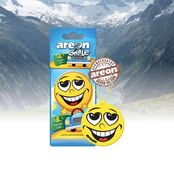 AREON Smile I Emoji Design Hanging Car Air Freshener - Fresh Air