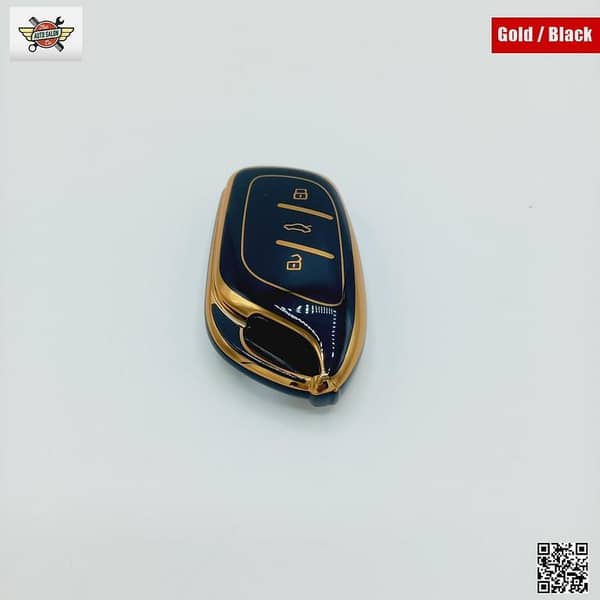 MG HS TPU Key Cover in Black and Gold