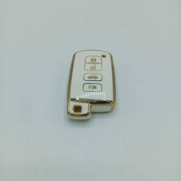 Toyota Grandy 2017 TPU Remote Key Cover in White and Gold