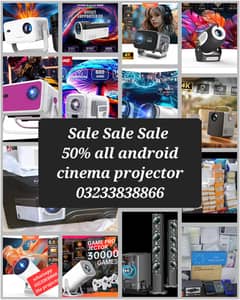 Sale 50% off all Hd 4k Android  multimedia smart projector box pack  .