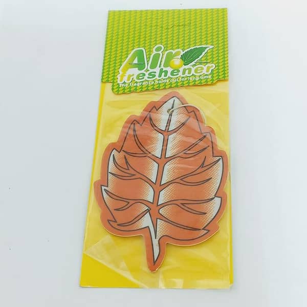 Orange Leaf-Shaped Car Air Freshener Hanging Card