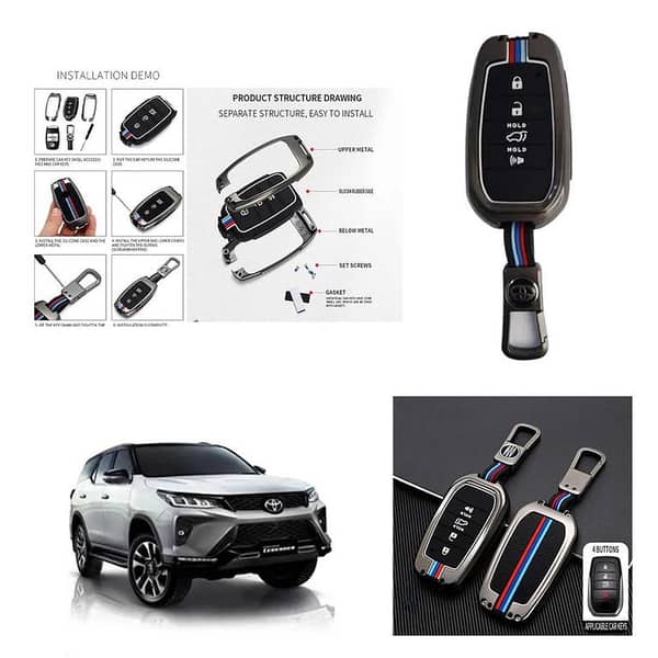 Toyota Fortuner Legender Key Cover with Metal Exterior