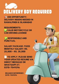Delivery Riders required