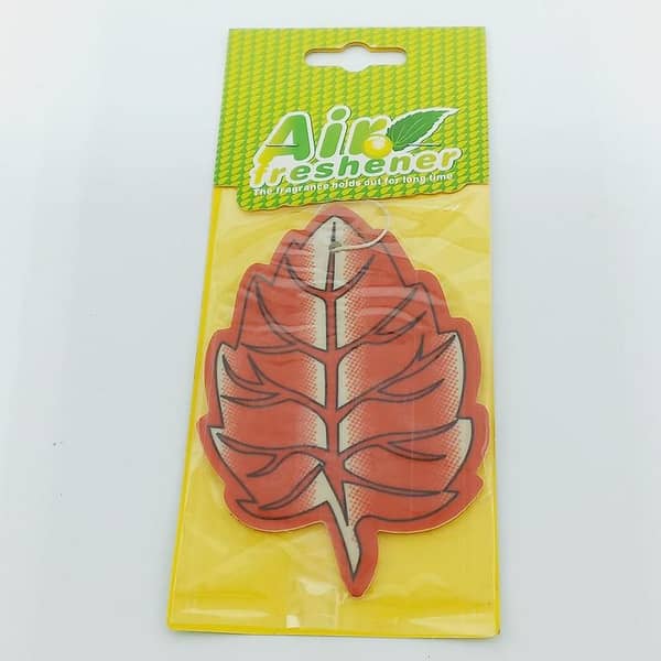 Red Leaf-Shaped Car Air Freshener Hanging Card