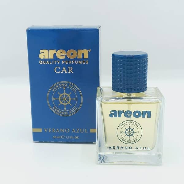 AREON Verano Azul 50ml Car Air Freshener Spray in Glass Bottle