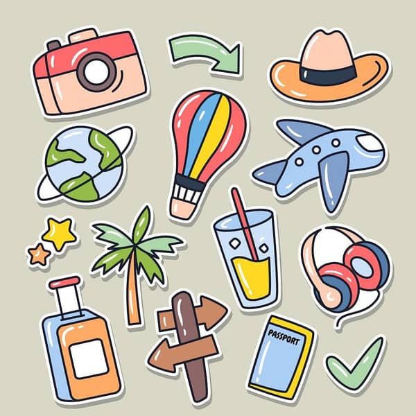 Pack of 14 Journal Stickers for Girls - Decorative Stickers for Albums, Scrapbooks, and Crafts