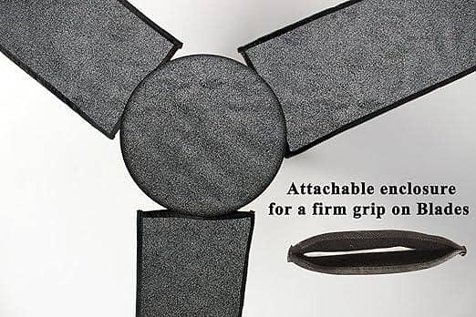 Grey/Black Dustproof, Heatproof, and Waterproof Ceiling Fan Cover with Motor Cover