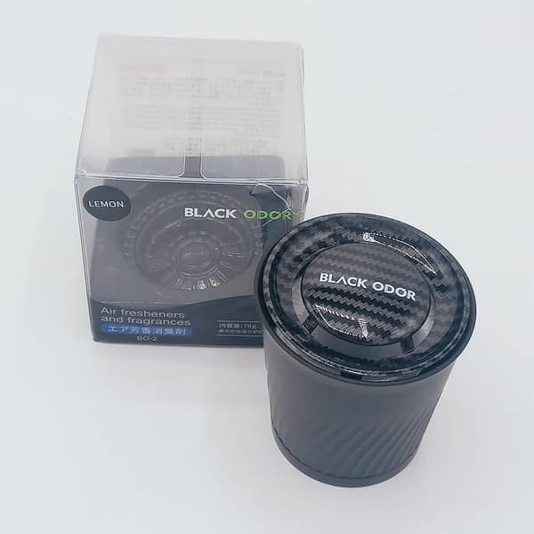 Car Air Freshener Gel 70g in Black Carbon Fiber - Lemon Scent