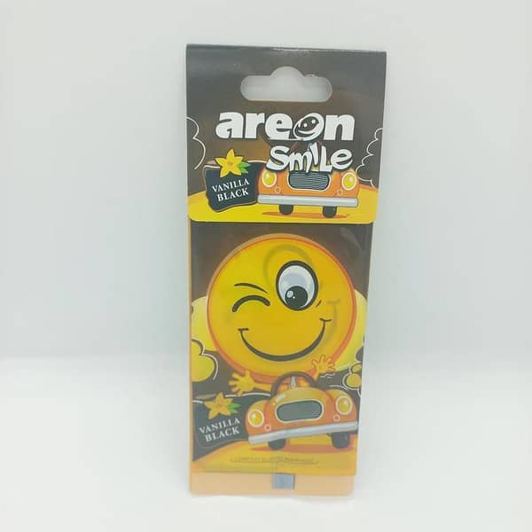 AREON Smile I Emoji Design Vanilla Black Hanging Car Air Freshener