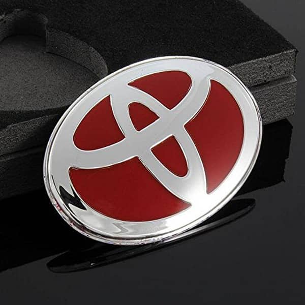 Toyota Red Metal Steering Wheel Emblem Badge for All Toyota Steering Wheels