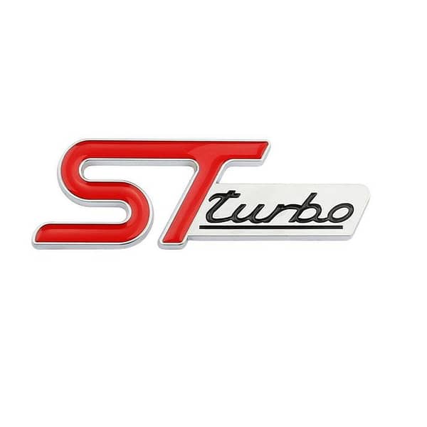 ST Trubo Chrome Metal Car Emblem Badge Sticker - Silver -