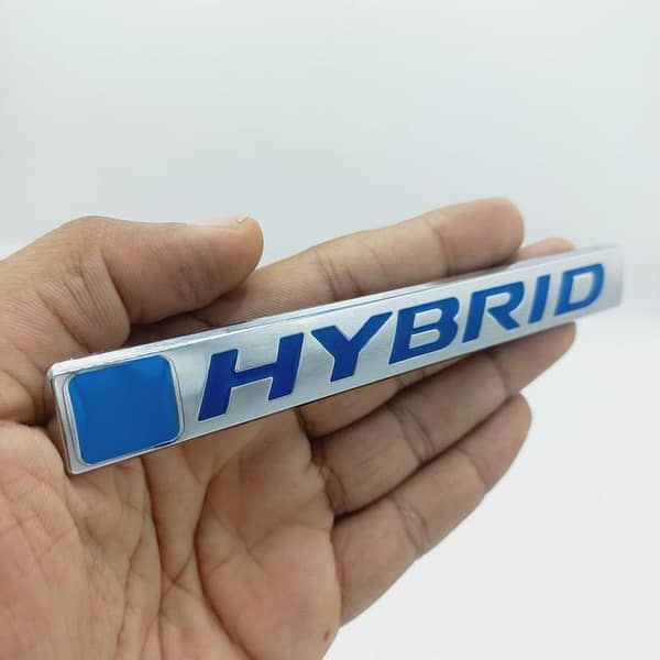 Silver Hybrid Logo Metal Emblem Sticker