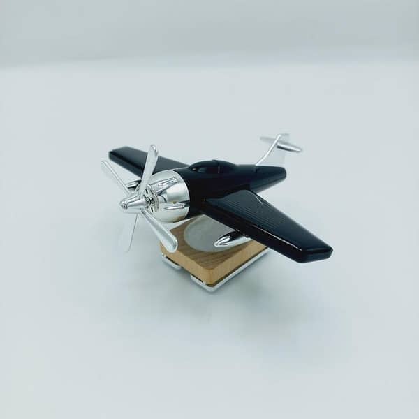 Solar Power AeroCraft Car Air Freshener - Black Aircraft Model for Dashboard Decoration