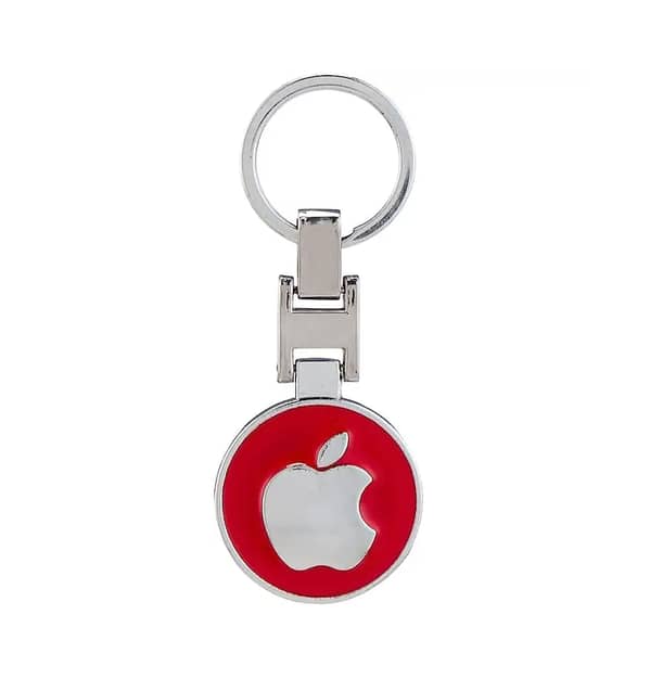 Apple Logo 3D Metal Keychain in Red