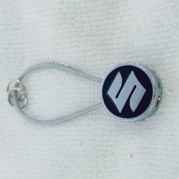 Suzuki Logo 3D Metal Keychain in Black