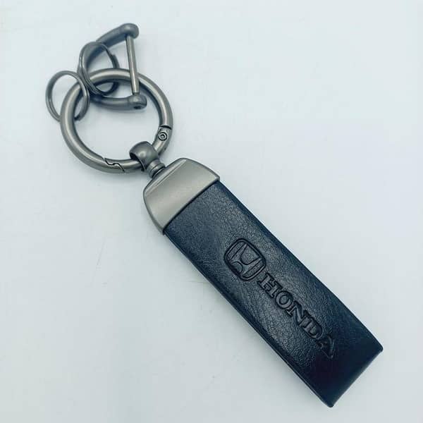 Honda Leather Car Keychain with Screwdriver - Black