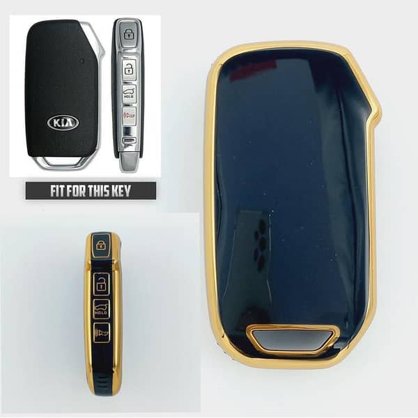 KIA Sportage Alpha TPU Key Cover in Black and Gold