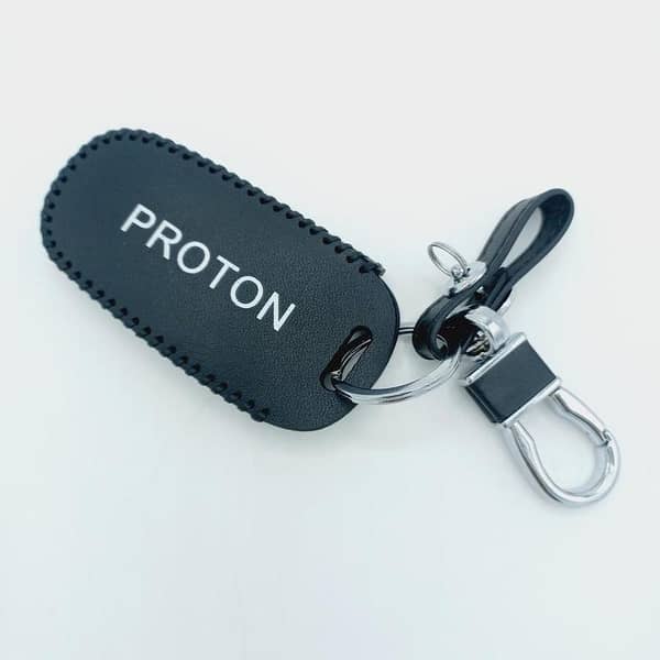 Proton X70 Leather Key Cover with Key Chain and Nano Light - Dark Color