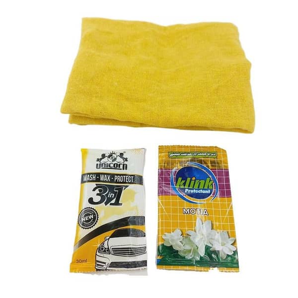 3-in-1 Cleaning and Detailing Package: Klink Laster, Unicorn Shampoo, and Microfiber Cloth for Cars and Bikes