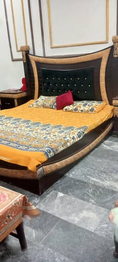 Wooden Bed set for sell in good condition