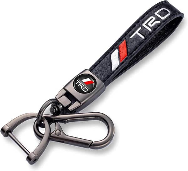 MIGUOER Leather Car Keychain for Toyota TRD Sequoia, Tundra, Tacoma, and 4Runner Trucks
