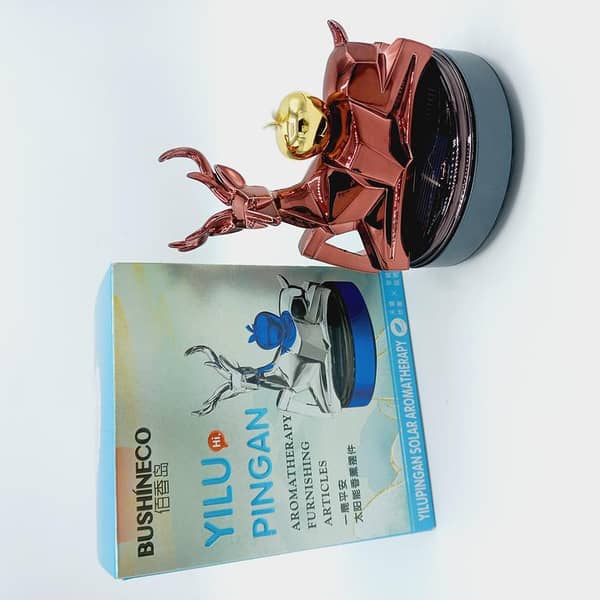 Car Air Freshener with Solar Rotating Deer Design - Red
