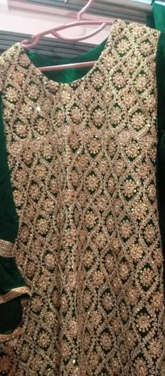 dark green three pieces sout shirt dupatta trouser+stitching