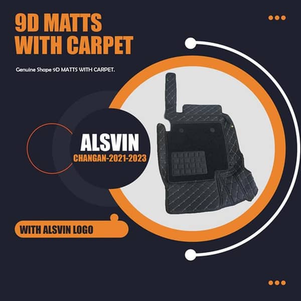 9D Changan Alsvin Black and Gold Mats with Carpet - 2021-2022
