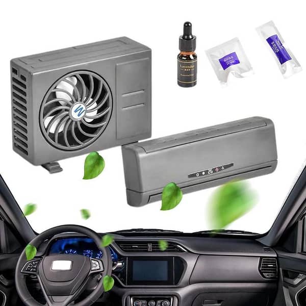 Gray Mini Solar Car Perfume Air Conditioning Decoration