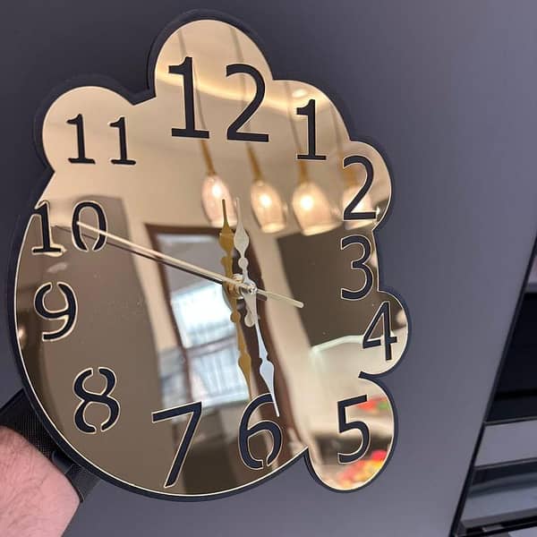 Evento New Premium Acrylic Wall Clock - 3D Wooden Design, 12x12 Inch Size, Quartz Watch for Home and Office Decor