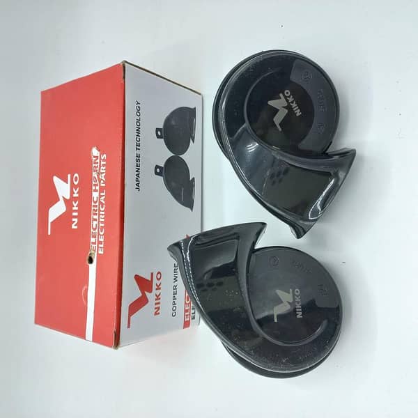 Nikko 12V Electric Horn Pair with Copper Wiring - Japanese Technology