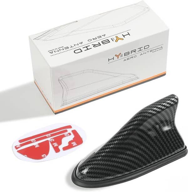 Universal Carbon Shark Fin Antenna for AM/FM Radio Signal on Car Roof