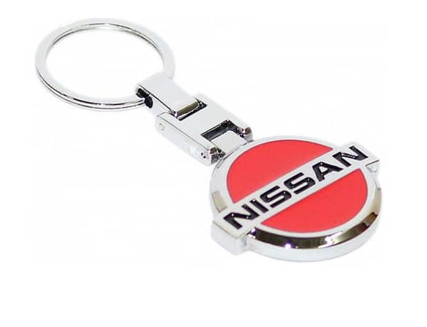 Nissan Logo 3D Metal Keychain - Red